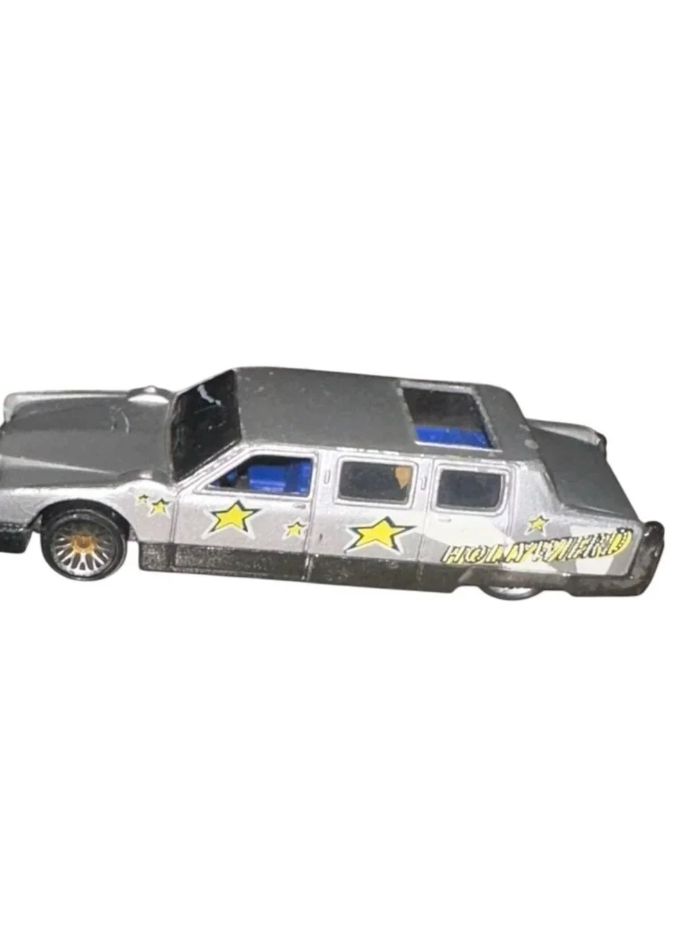 Vintage 1990 Hot Wheels Limozeen Limo Silver Hollywierd Stars 1:64 Diecast